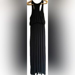 Lush Black Ruched Halter Maxi Dress Women’s size Medium